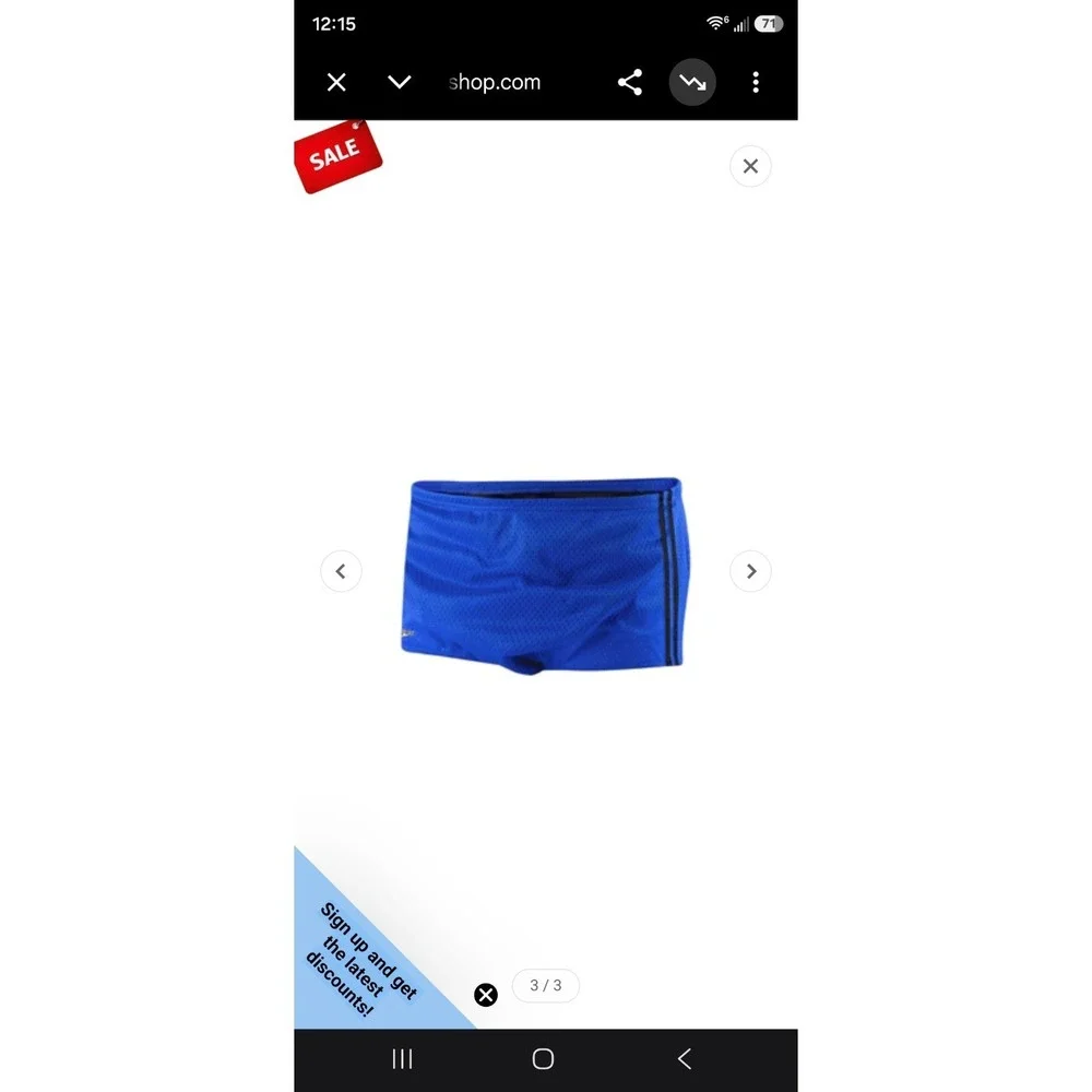 Speedo Racing Swim Briefs Mens Size 38 Sapphire Blue Mesh Training Suit NWT